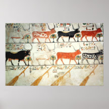 The seven celestial cows and the sacred bull print