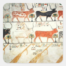 The seven celestial cows and the sacred bull square stickers
