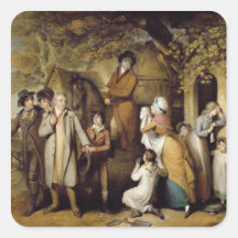 The Severe Steward, or Unfortunate Tenant (oil on Square Stickers