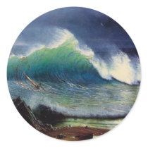 The Shore of the Turquoise Sea Round Stickers