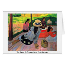 The Siesta By Eugene Henri Paul Gauguin Greeting Cards