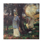 The Sketchers by Sargent, Vintage Victorian Art Tile
