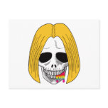 The Skull Smiley Bobed Hair Blonde Rainbow B postcards
