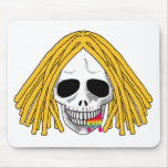 The Skull Smiley Dreadlocks Blonde Rainbow B mousepads
