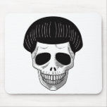 The Skull Smiley Mushroom Cut Black mousepads