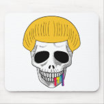 The Skull Smiley Mushroom Cut Blonde Rainbow mousepads