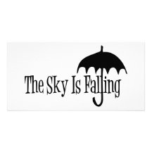 The Sky Is Falling Umbrella Black & White Photo Card Template