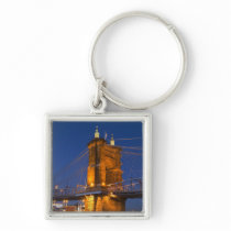 The skyline of Cincinnati, Ohio, USA at dusk Keychain