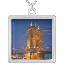 The skyline of Cincinnati, Ohio, USA at dusk Pendant