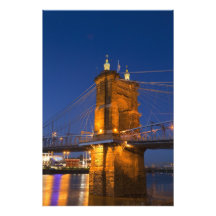 The skyline of Cincinnati, Ohio, USA at dusk Photographic Print