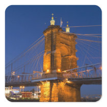The skyline of Cincinnati, Ohio, USA at dusk Square Stickers