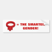 THE SMARTER GENDER BUMPER STICKERS
