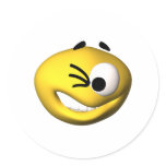 The smiley face store bring you a winking smiley stickers