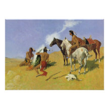 The Smoke Signal by Frederic Remington Custom Invites