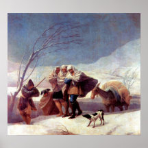 The snowstorm by Francisco de Goya Print