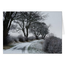 "The Snowy Lane" Northumberland England Greeting Cards