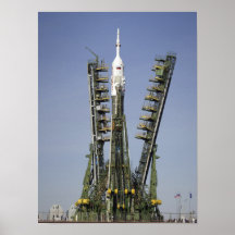 The Soyuz rocket is erected into position 4 Posters