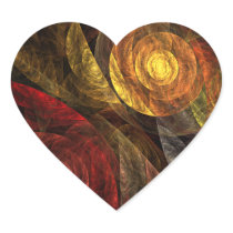 The Spiral of Life Abstract Art Heart Sticker