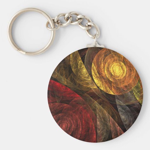 The Spiral of Life Abstract Art Keychain