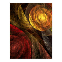 The Spiral of Life Abstract Art Postcard