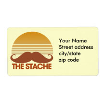 The Stache Retro Design Custom Shipping Label