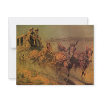 The Stage Coach by John Borein, Vintage Cowboys Invitations