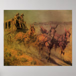 The Stage Coach by John Borein, Vintage Cowboys posters