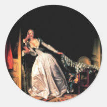 The Stolen Kiss by Jean-Honore Fragonard Round Sticker