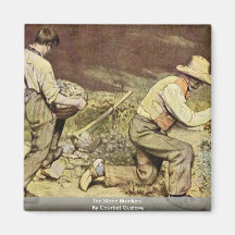 The Stone Breakers By Courbet Gustave Refrigerator Magnets