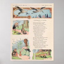 The Stork and the Fox from the Fables Print