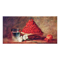 The Strawberry Basket By Chardin Jean-Baptiste Sim Customized Photo Card