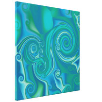 The Stream of Thought Blue Green Abstract Canvas canvas prints