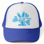 The stuffed toy of the rabbit trucker hat