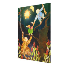 The Sun & Moon Korean Folk Tale Canvas Art (11x14) Gallery Wrapped Canvas