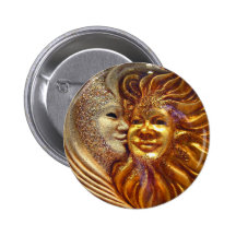 The Sun, The Moon, The Kiss Pinback Button