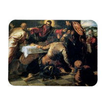 The Supper at Emmaus (oil on canvas) Rectangular Magnet