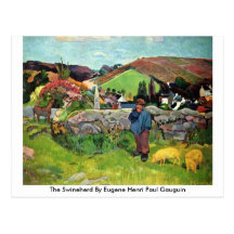 The Swineherd By Eugene Henri Paul Gauguin Postcards