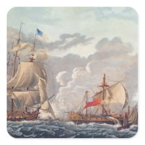 The Taking of the English Vessel 'The Java' Square Stickers