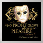 The Taming of the Shrew Quote (Gold Version) posters