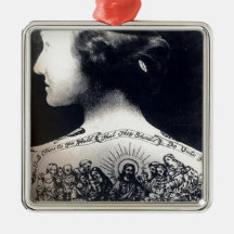 The tattooed flapper - love one another christmas ornament