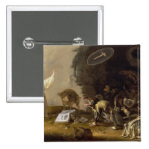 The Temptation of St. Anthony (panel) Pinback Buttons
