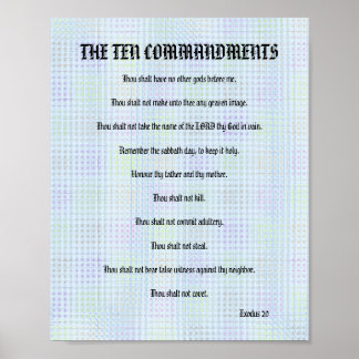 commandments ten grid poster names god posters