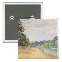 The Thames with Hampton Church, 1874 buttons