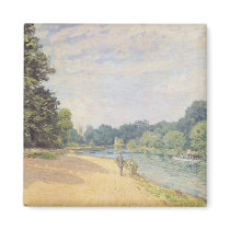 The Thames with Hampton Church, 1874 magnets