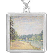 The Thames with Hampton Church, 1874 necklaces
