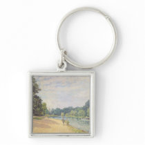 The Thames with Hampton Church, 1874 keychains