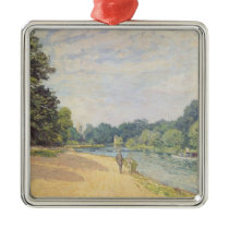 The Thames with Hampton Church, 1874 ornaments