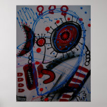 THE THINKER OUTSIDER BRUT ART PRINT