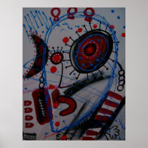 THE THINKER OUTSIDER BRUT ART PRINT