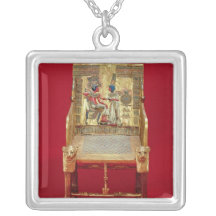 The throne, from the Tomb of Tutankhamun Necklaces